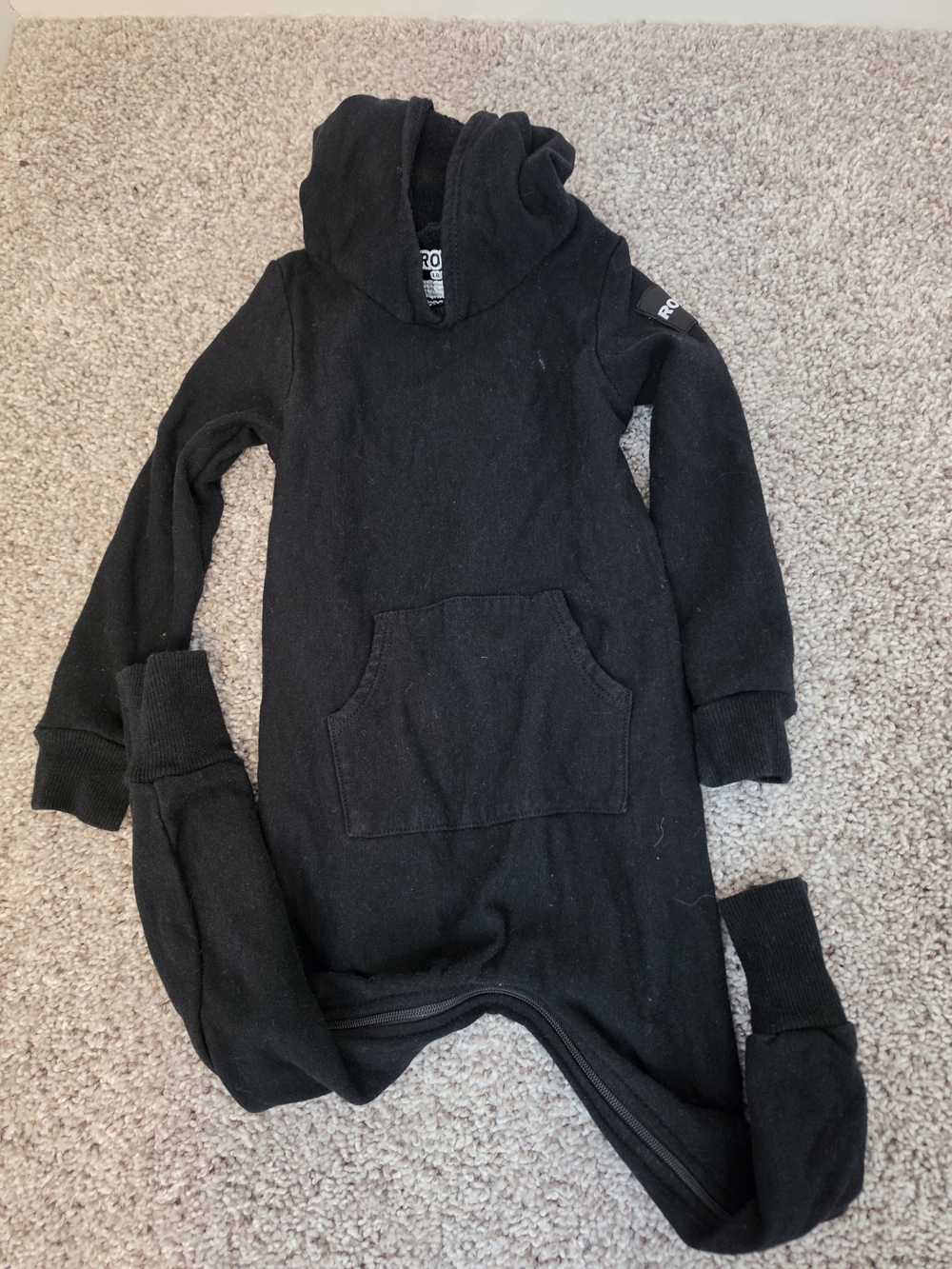 Roxy Black Kids Hooded Onesie Romper